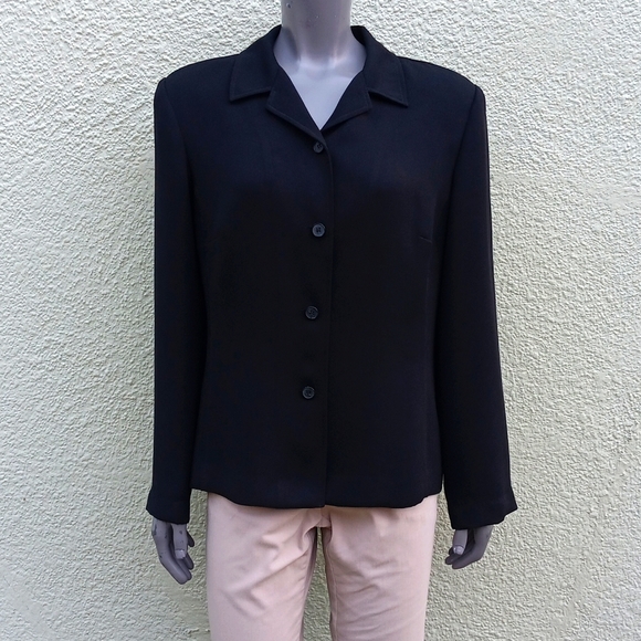 FIRST ISSUE LIZ CLAIBORNE LADIES BLACK (4) BUTTON JACKET/BLAZER (INDONESIA) - Picture 3 of 17